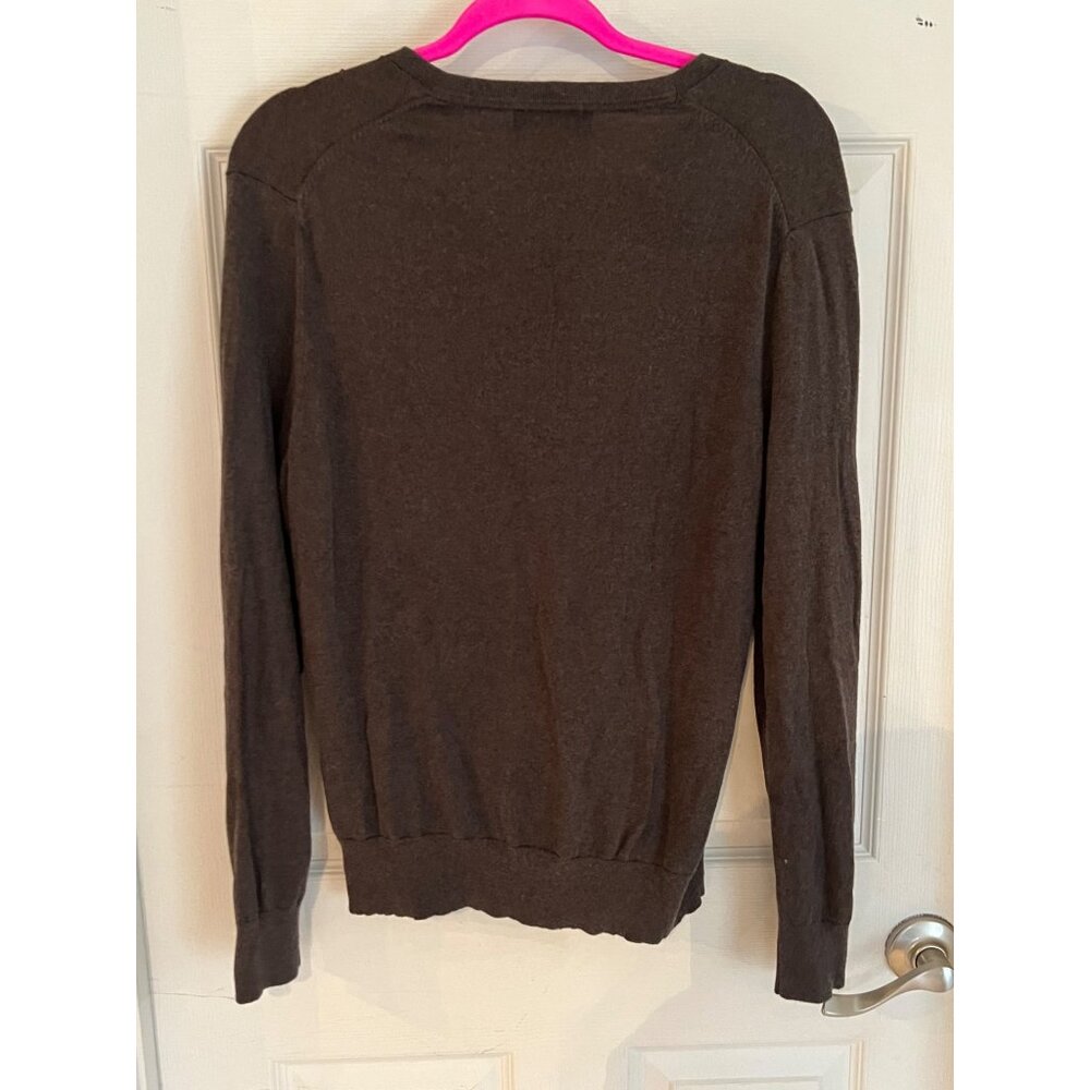 Banana Republic Luxury Sweater Brown V-neck Silk Cashmere Cotton Men Medium - Picture 4 of 7